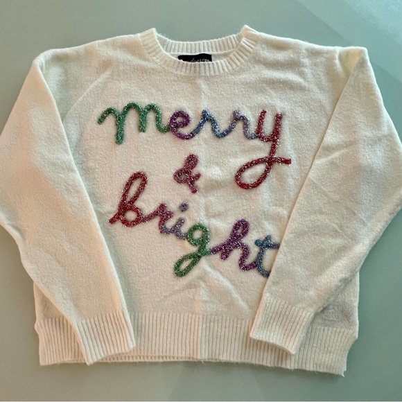 Christmas Merry & Bright White Sweater - Picture 1 of 3